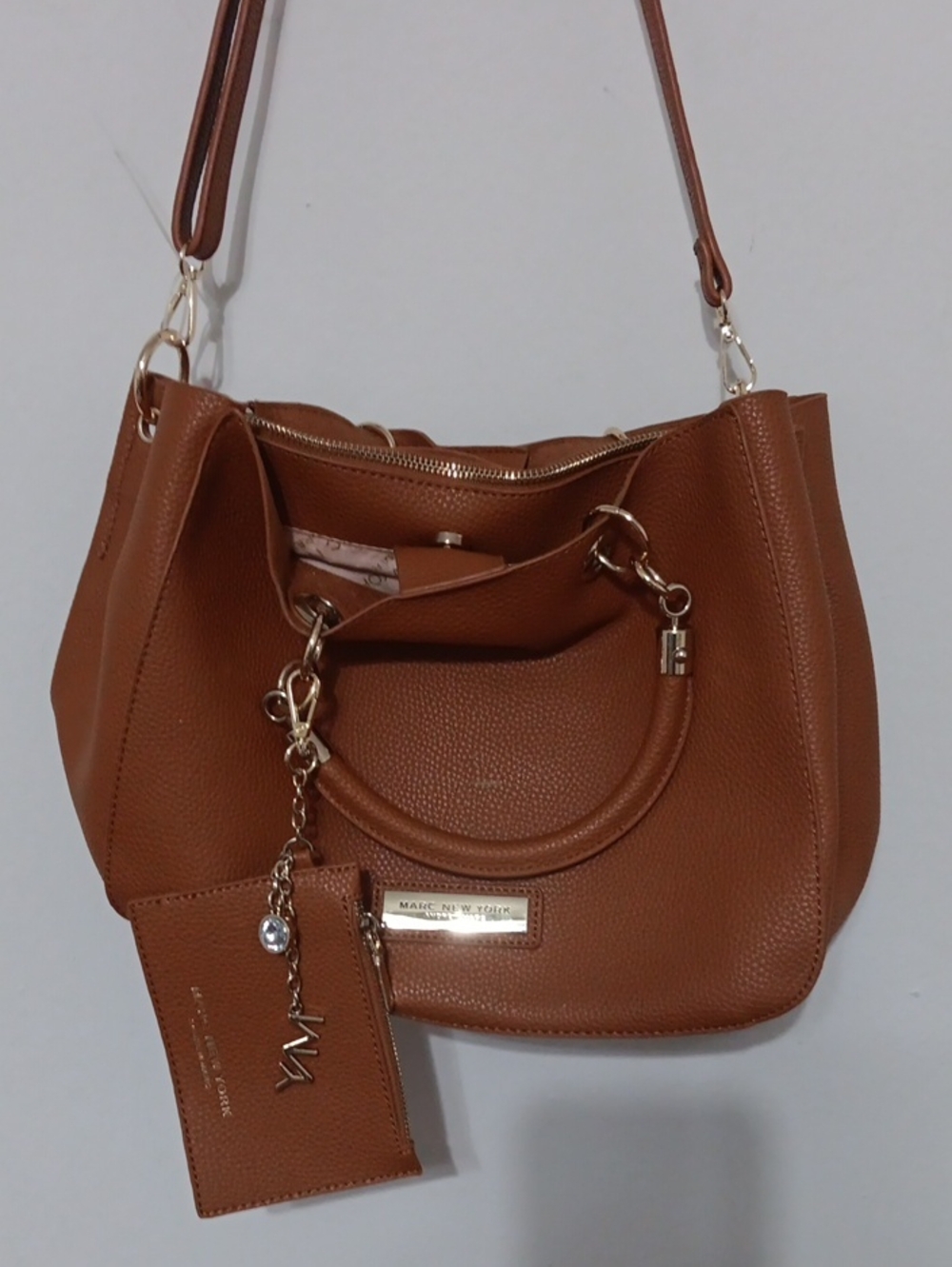 Andrew Marc New York Tan Leather Shoulder Bag